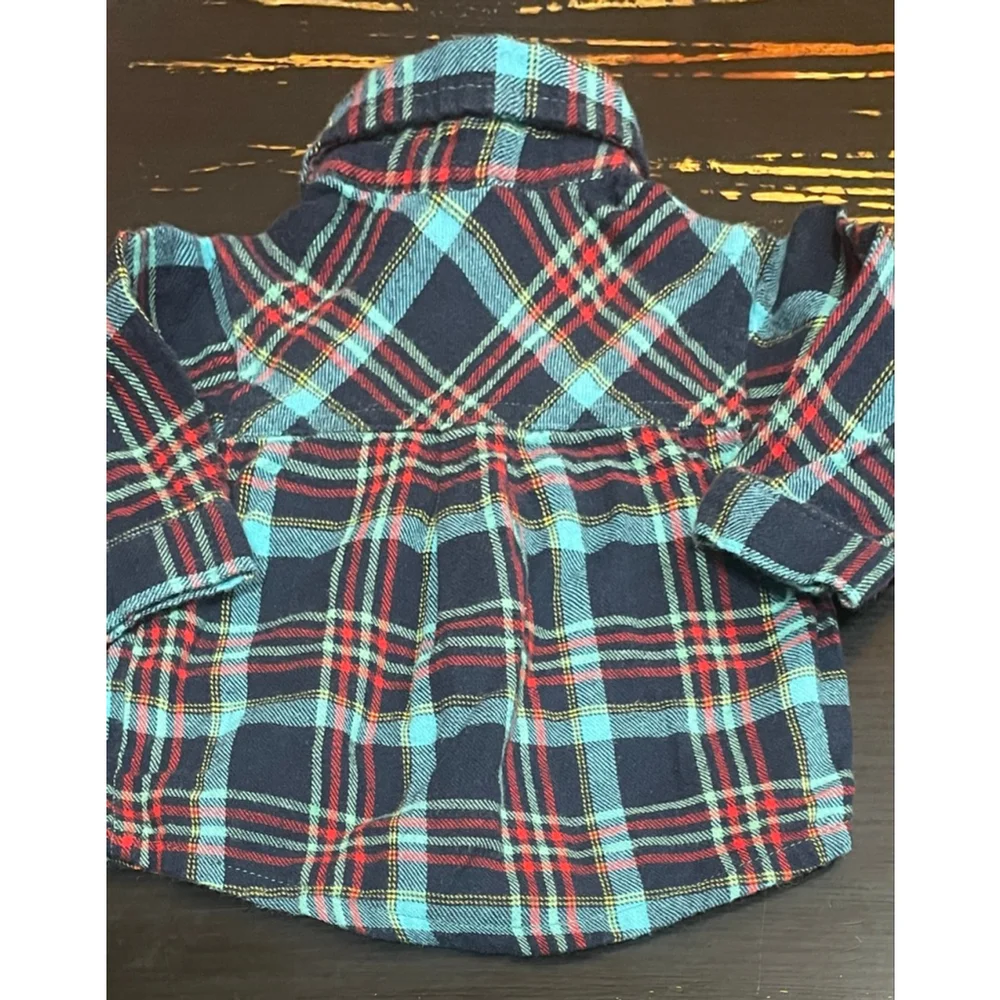 Baby OshKosh B'gosh Button Down Shirt 3 Months Navy Blue Plaid